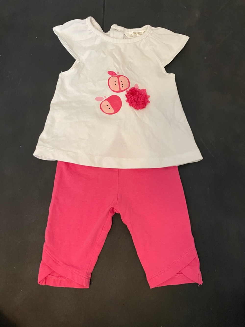 Mayoral Top & Hot Pink Leggings Set Size 4-6M